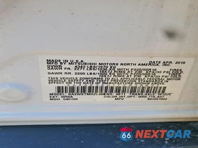 Zdjęcie 14 z 15 samochodu: 2015 MITSUBISHI OUTLANDER SPORT ES VIN:4A4AR3AU1FE030092 - miniatura