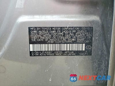 Zdjęcie 12 z 12 samochodu: 2015 LEXUS IS 250 BASE VIN:JTHBF1D2XF5070995 - miniatura
