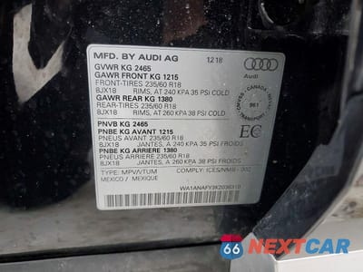 Zdjęcie 14 z 14 samochodu: 2019 AUDI Q5 PREMIUM VIN:WA1ANAFY3K2036310 - miniatura