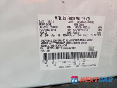 Zdjęcie 13 z 13 samochodu: 2016 FORD EXPLORER SPORT VIN:1FM5K8GTXGGB53058 - miniatura