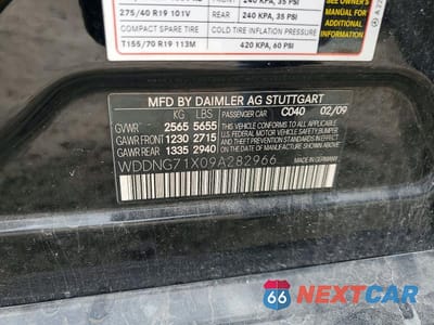 Zdjęcie 12 z 12 samochodu: 2009 MERCEDES-BENZ S 550 VIN:WDDNG71X09A282966 - miniatura