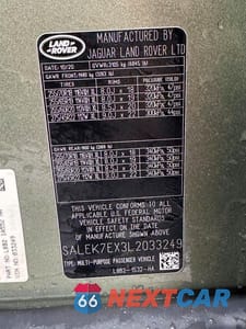 Zdjęcie 13 z 13 samochodu: 2020 LAND ROVER DEFENDER 110 VIN:SALEK7EX3L2033249 - miniatura