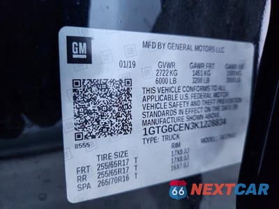 Zdjęcie 13 z 13 samochodu: 2019 GMC CANYON SLE VIN:1GTG6CEN3K1228834 - miniatura