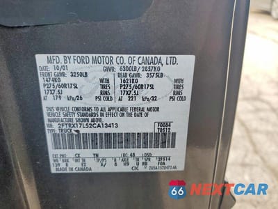 Zdjęcie 12 z 12 samochodu: 2002 FORD F150 VIN:2FTRX17L52CA13413 - miniatura