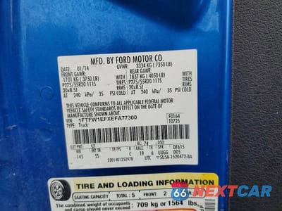 Zdjęcie 12 z 12 samochodu: 2014 FORD F150 SUPERCREW VIN:1FTFW1EFXEFA77300 - miniatura