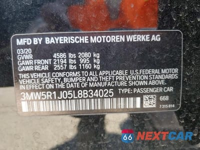 Zdjęcie 13 z 13 samochodu: 2020 BMW 330I VIN:3MW5R1J05L8B34025 - miniatura