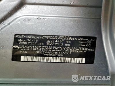 Zdjęcie 12 z 13 samochodu: 2017 HYUNDAI SONATA SE VIN:5NPE24AF9HH445281 - miniatura