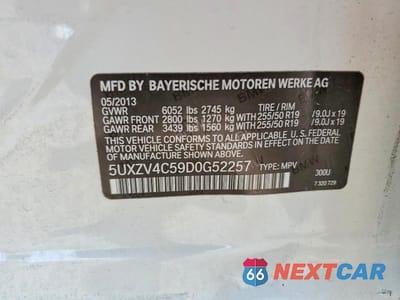 Zdjęcie 12 z 12 samochodu: 2013 BMW X5 XDRIVE35I VIN:5UXZV4C59D0G52257 - miniatura