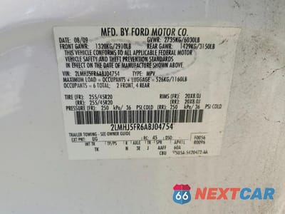 Zdjęcie 13 z 13 samochodu: 2010 LINCOLN MKT VIN:2LMHJ5FR6ABJ04754 - miniatura