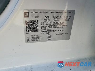 Zdjęcie 12 z 12 samochodu: 2018 GMC SIERRA K1500 SLT VIN:3GTU2NEC2JG180929 - miniatura