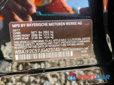 Zdjęcie 12 z 12 samochodu: 2018 BMW 750 XI VIN:WBA7F2C57JG423745 - miniatura