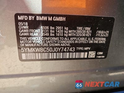 Zdjęcie 13 z 13 samochodu: 2018 BMW X6 M VIN:5YMKW8C50J0Y74743 - miniatura