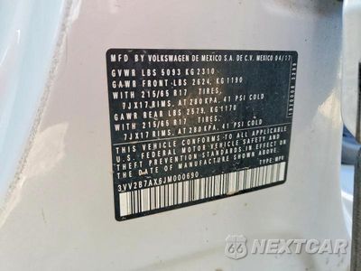 Zdjęcie 14 z 14 samochodu: 2018 VOLKSWAGEN TIGUAN SE VIN:3VV2B7AX6JM000690 - miniatura
