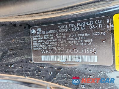 Zdjęcie 12 z 13 samochodu: 2012 BMW 650 I VIN:WBALZ3C50CDL71360 - miniatura