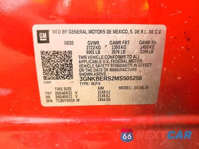 Zdjęcie 13 z 13 samochodu: 2021 CHEVROLET BLAZER RS VIN:3GNKBERS2MS505256 - miniatura
