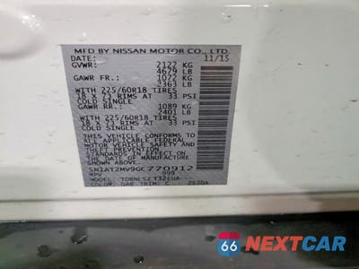 Zdjęcie 13 z 13 samochodu: 2016 NISSAN ROGUE SL VIN:5N1AT2MV9GC770912 - miniatura