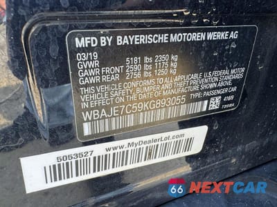 Zdjęcie 10 z 14 samochodu: 2019 BMW 540 XI VIN:WBAJE7C59KG893055 - miniatura