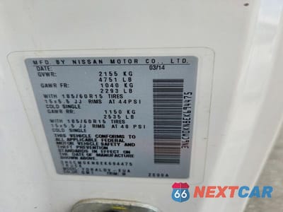 Zdjęcie 13 z 13 samochodu: 2014 NISSAN NV200 DELIVERY VAN VIN:3N6CM0KN8EK694475 - miniatura
