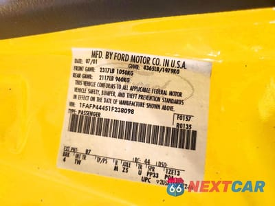 Zdjęcie 13 z 14 samochodu: 2001 FORD MUSTANG VIN:1FAFP44451F238098 - miniatura