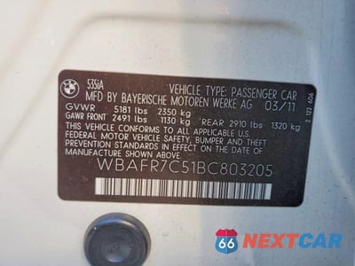 Zdjęcie 12 z 12 samochodu: 2011 BMW 535 I VIN:WBAFR7C51BC803205 - miniatura