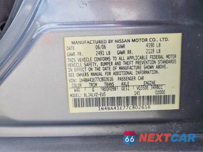 Zdjęcie 13 z 13 samochodu: 2007 NISSAN MAXIMA 3.5 SE VIN:1N4BA41E77C802616 - miniatura