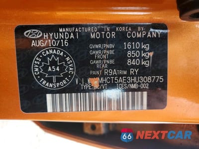 Zdjęcie 13 z 13 samochodu: 2017 HYUNDAI ACCENT SE VIN:KMHCT5AE3HU308775 - miniatura
