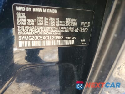 Zdjęcie 13 z 13 samochodu: 2012 BMW X6 M VIN:5YMGZ0C5XCLL29682 - miniatura
