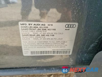 Zdjęcie 12 z 12 samochodu: 2016 AUDI Q3 PRESTIGE VIN:WA1GFCFS6GR018493 - miniatura