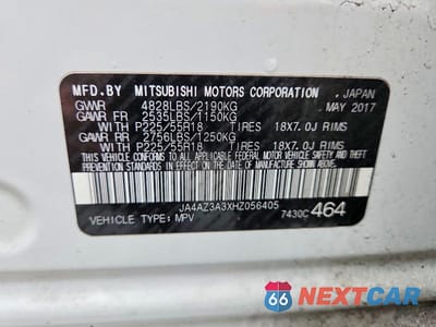 Zdjęcie 14 z 14 samochodu: 2017 MITSUBISHI OUTLANDER SE VIN:JA4AZ3A3XHZ056405 - miniatura