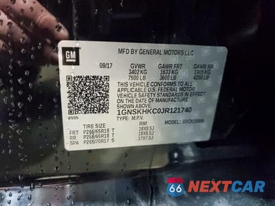 Zdjęcie 13 z 13 samochodu: 2018 CHEVROLET SUBURBAN K1500 LT VIN:1GNSKHKC0JR121740 - miniatura