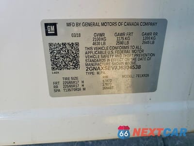 Zdjęcie 13 z 13 samochodu: 2018 CHEVROLET EQUINOX LT VIN:2GNAXSEV7J6304538 - miniatura