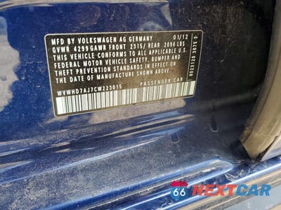 Zdjęcie 12 z 12 samochodu: 2012 VOLKSWAGEN GTI VIN:WVWHD7AJ7CW223015 - miniatura