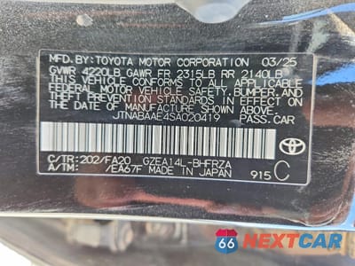 Zdjęcie 13 z 14 samochodu: 2025 TOYOTA GR COROLLA CORE VIN:JTNABAAE4SA020419 - miniatura