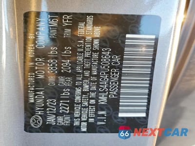 Zdjęcie 12 z 12 samochodu: 2023 HYUNDAI ELANTRA SEL VIN:KMHLS4AG4PU508643 - miniatura
