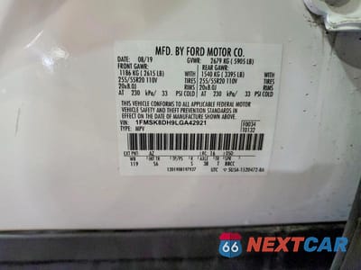 Zdjęcie 13 z 13 samochodu: 2020 FORD EXPLORER XLT VIN:1FMSK8DH9LGA42921 - miniatura