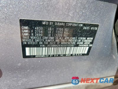 Zdjęcie 13 z 13 samochodu: 2025 SUBARU LEGACY PREMIUM VIN:4S3BWAD69S3015397 - miniatura