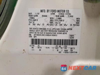 Zdjęcie 13 z 13 samochodu: 2008 FORD EDGE LIMITED VIN:2FMDK39CX8BA16903 - miniatura