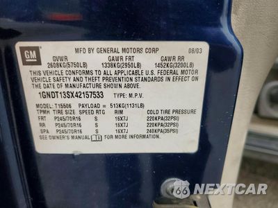 Zdjęcie 13 z 13 samochodu: 2004 CHEVROLET TRAILBLAZER LS VIN:1GNDT13SX42157533 - miniatura