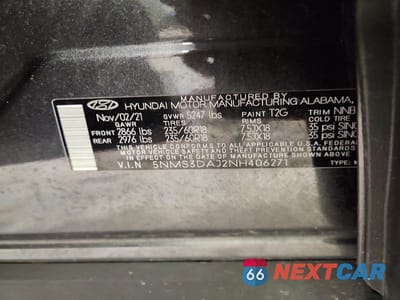 Zdjęcie 13 z 13 samochodu: 2022 HYUNDAI SANTA FE SEL VIN:5NMS3DAJ2NH406271 - miniatura