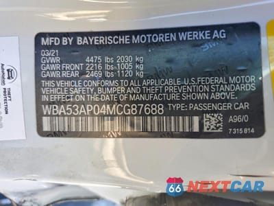 Zdjęcie 12 z 12 samochodu: 2021 BMW 430I VIN:WBA53AP04MCG87688 - miniatura