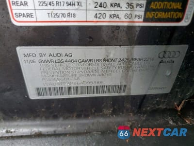 Zdjęcie 12 z 12 samochodu: 2006 AUDI A3 VIN:WAUNF78P66A095369 - miniatura