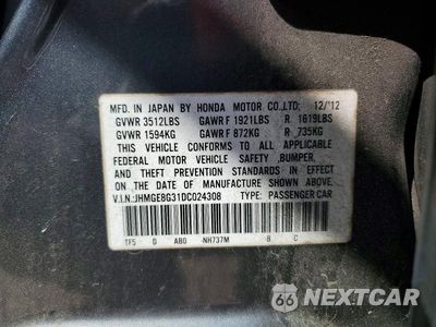 Zdjęcie 12 z 12 samochodu: 2013 HONDA FIT VIN:JHMGE8G31DC024308 - miniatura