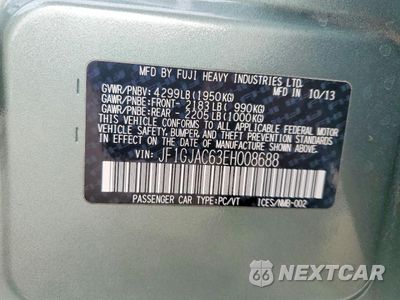 Zdjęcie 12 z 13 samochodu: 2014 SUBARU IMPREZA PREMIUM VIN:JF1GJAC63EH008688 - miniatura