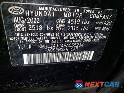 Zdjęcie 12 z 12 samochodu: 2023 HYUNDAI SONATA HYBRID BLUE VIN:KMHL24JJ4PA055234 - miniatura