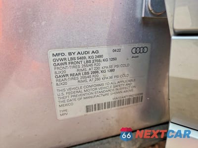 Zdjęcie 12 z 12 samochodu: 2022 AUDI Q5 PREMIUM PLUS 45 VIN:WA1EAAFY3N2103098 - miniatura