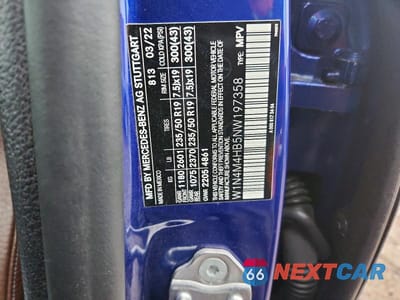 Zdjęcie 12 z 12 samochodu: 2022 MERCEDES-BENZ GLB 250 4MATIC VIN:W1N4M4HB5NW197358 - miniatura