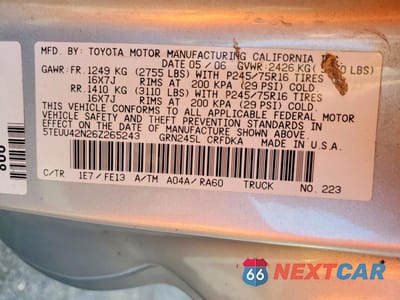 Zdjęcie 12 z 12 samochodu: 2006 TOYOTA TACOMA V6 VIN:5TEUU42N26Z265243 - miniatura