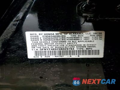 Zdjęcie 14 z 14 samochodu: 2009 HONDA PILOT TOURING VIN:5FNYF48929B029784 - miniatura