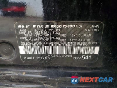 Zdjęcie 13 z 13 samochodu: 2018 MITSUBISHI OUTLANDER SE VIN:JA4AZ3A3XJJ000355 - miniatura