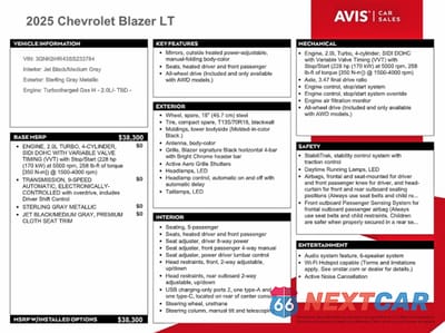 Zdjęcie 13 z 14 samochodu: 2025 CHEVROLET BLAZER 2LT VIN:3GNKBHR43SS233784 - miniatura